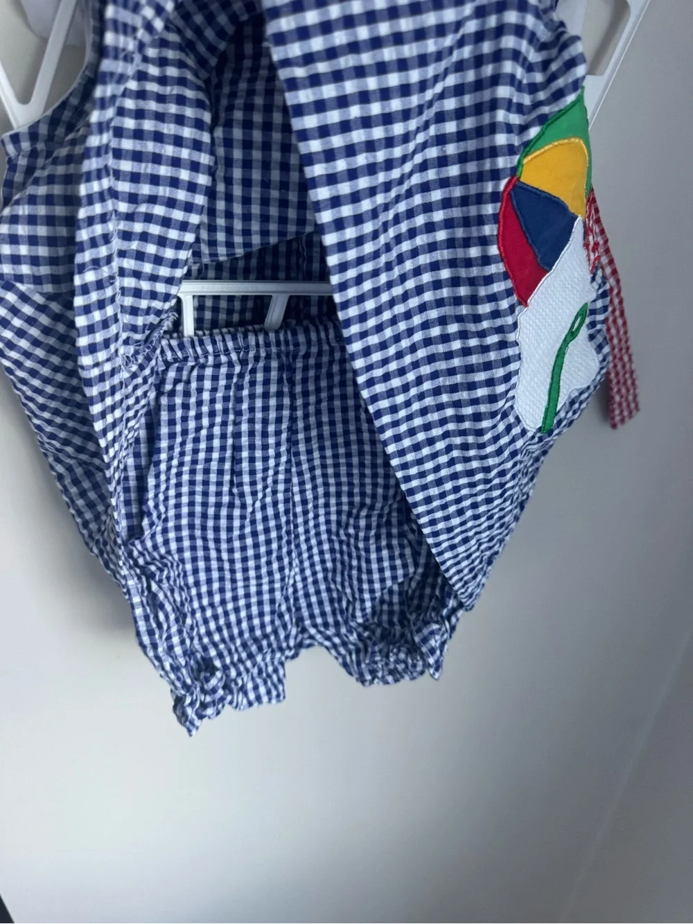 Samara Vintage Blue Gingham Nautical 2 Piece Set Size 18M